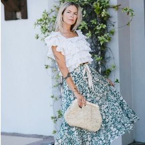 THE GREAT. The Pastoral Skirt in Palm Leaf Floral | Size 1
